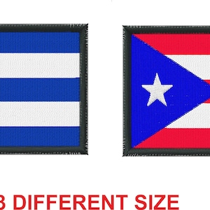 Applique patch design embroidery design machine digital file instant download flag banner cuba cuban  cubano cubana puerto porto rico