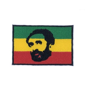 Patch patches embroidery iron flag on applique vintage kawaii jacket sew backpack jacket reggae haile selassie rasta ethiopia rastafarai