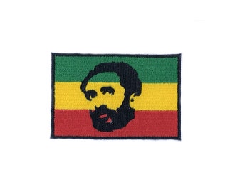 Patch patches embroidery iron flag on applique vintage kawaii jacket sew backpack jacket reggae haile selassie rasta ethiopia rastafarai