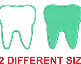Applique patch embroidery design machine digital file instant download border Tooth teeth
