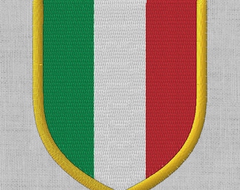 Applique patch embroidery design machine digital file instant download flag banner scudetto italy italia shield italian coat of arms