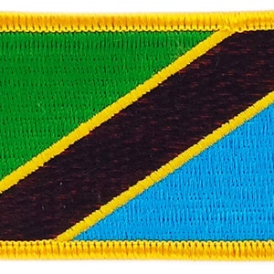 FLAG patch backpack national iron on glue embroidered applique tanzania