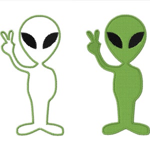 design patch embroidery design machine  digital file alien ufo peace