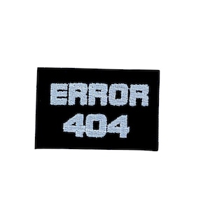 Borduurwerk patch naaibadtekenijzer op lijm overdracht fout 404 computer geek