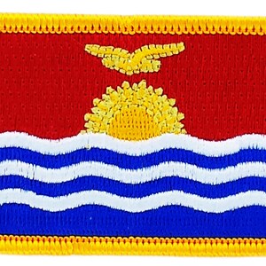 flag patch backpack applique iron on glue national embroidered kiribati