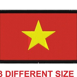 Applique patch embroidery design machine digital file instant download flag banner vietnam viet