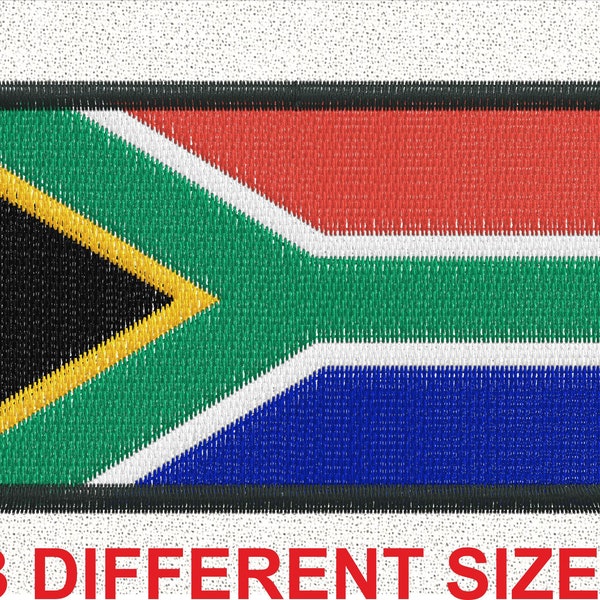 design Applique patch embroidery design machine  digital file flag south africa african banner