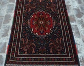 Super Fine Handmade Afghan Turkoman Medallion Ala Makhmal Wool Carpet 3 39 2 x 5 39 1 Ft, Vintage Turkoman Best Tribal Decor Makhmal Rug