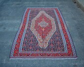 Beautiful Antique Medallion Rug 7.10 x 4.11 Armenian Decor Rug, Caucasian Antique Rug, Oriental Area Wool Natural Dyed Rug, Turkish Old Rug