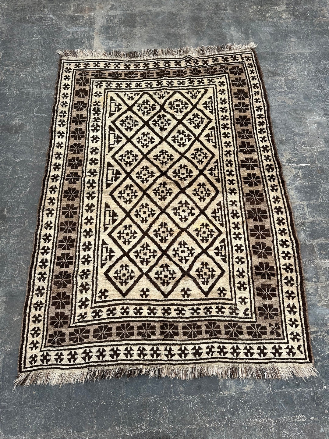 ラグ・カーペット Afghan baluch taimani rug Afghan Tribal Decor Taimani Baluch Rug 5'6 X 7'8 Ft/taimani