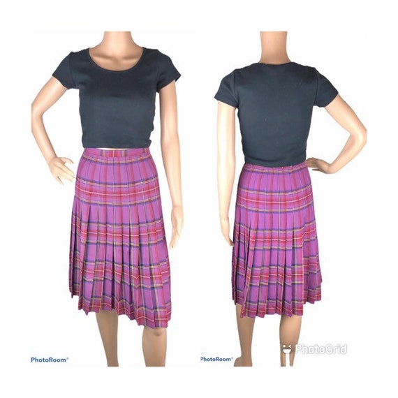 I Magnin Purple Tartan Plaid Aljean of Canada Plea