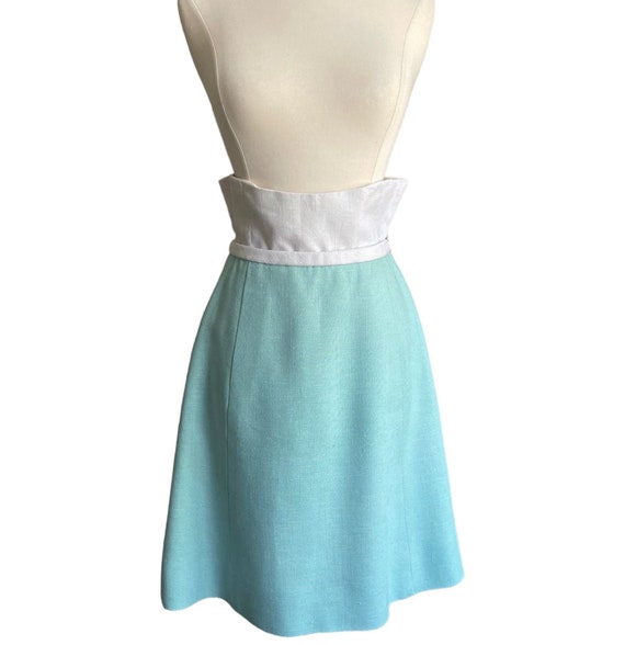 Travilla Blue Top Skirt Set Dress XS - image 2