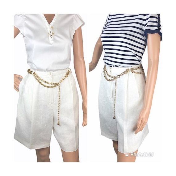Loyds Exclusive Linen White High Waisted Shorts Be