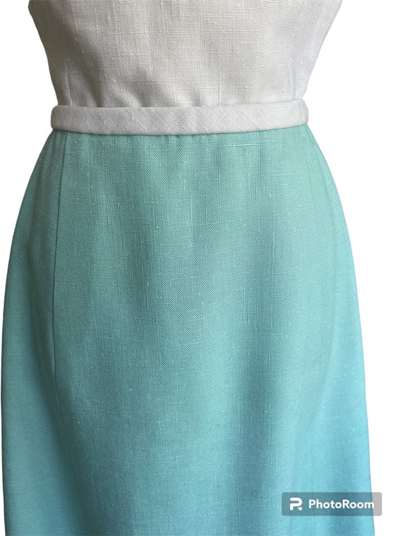 Travilla Blue Top Skirt Set Dress XS - image 6