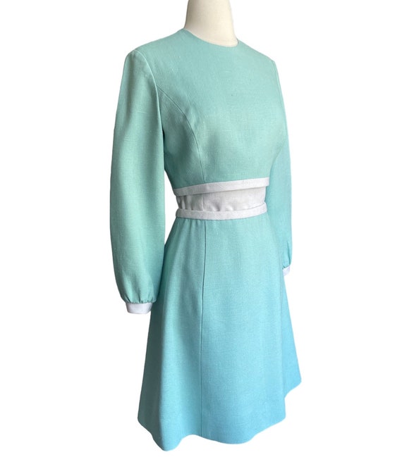 Travilla Blue Top Skirt Set Dress XS - image 3