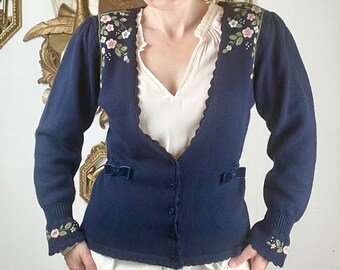 blue velvet cardigan