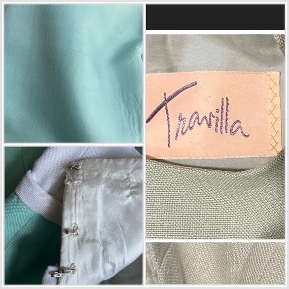 Travilla Blue Top Skirt Set Dress XS - image 7