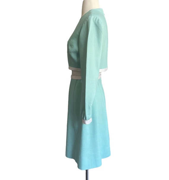 Travilla Blue Top Skirt Set Dress XS - image 4