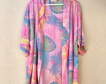 Kimono en soie  Amrita rose