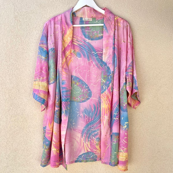 Kimono en soie  Amrita rose