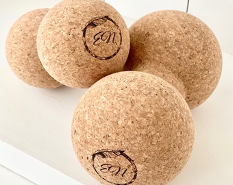 Lot de 2 balles peanuts de yoga en liège pour massage des muscles