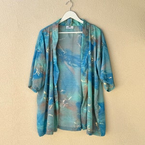 Shiva short silk and polyester kimono