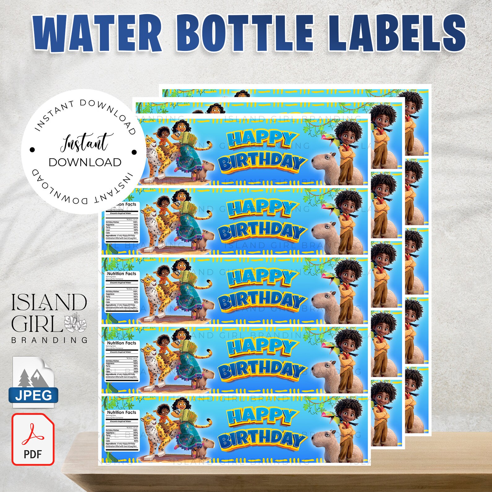 DIGITAL PRINTABLE Encanto Water Bottle Label Encanto Etsy UK