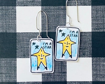 Star Earrings, I’m a Star Earrings, Motivational, Inspirational, Cute Earrings, Cheap Gift Idea, Inexpensive Gift, Truly Handmade