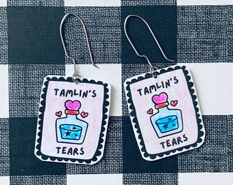 Tamlins Tears Earrings, Acotar Earrings, Cute Earrings, Funny Earrings, Cheap Gift Idea, Inexpensive Gift, Truly Handmade,