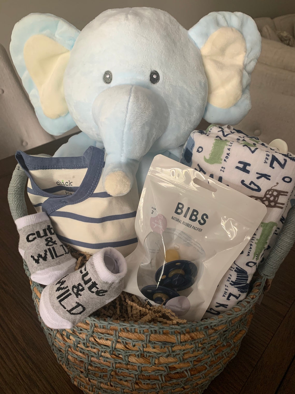 Baby Boy Safari Basket Etsy