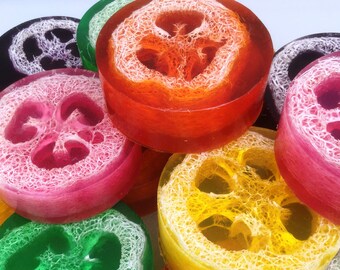 4 Loofah Soaps - Unique Bridesmaid Gift Set -  Bridesmaids Gifts - Gift Set - Soap Set - Exfoliating Soap - Gifts for Teacher - Wedding Gift