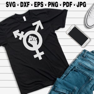 Trans gender symbol svg, lgbtq symbol svg, gay pride svg, silhoutte, cut file