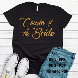 Camisa e regata SVG para despedida de solteira do primo da noiva, lembrancinhas para despedida de solteira, ferro, transferência de calor, arquivo de corte, Cricut