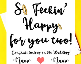 Tellement heureux pour vous *Carte de mariage* *Carte de fiançailles*