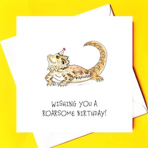 Tarjeta de cumpleaños del dragón barbudo / lagarto *tarjeta de cumpleaños personalizada*