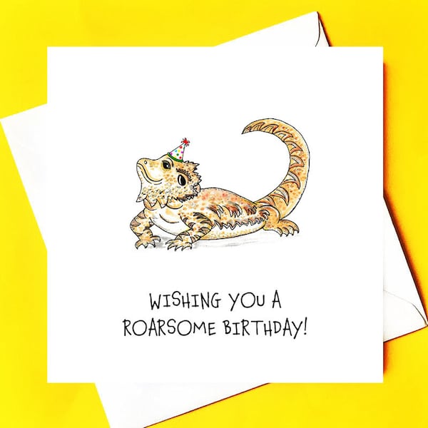 Bearded Dragon / Lizard Birthday Card *personalised birthday card*