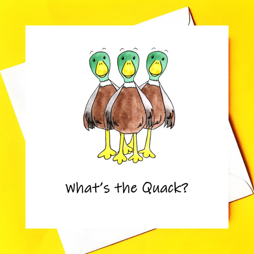 Quack Heart Notes What's the Quack Note Card - Etsy