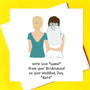 Tarjeta nupcial de su dama de honor *tarjeta personalizada* *tarjeta de boda*