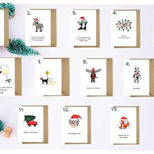 Conjunto de 5 cartões de Natal (irlandês e inglês disponíveis) **Podem ser personalizados**