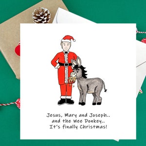 Jesús, María y José y el burrito *Tarjeta de Navidad de Ted Hasting* *personalizado*