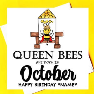 Las abejas reinas nacen en... tarjeta de cumpleaños