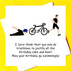 Cumpleaños de triatlón *tarjeta de cumpleaños personalizada* 2 opciones para elegir