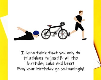 Triathlon Birthday *personalised birthday card* 2 options to choose from