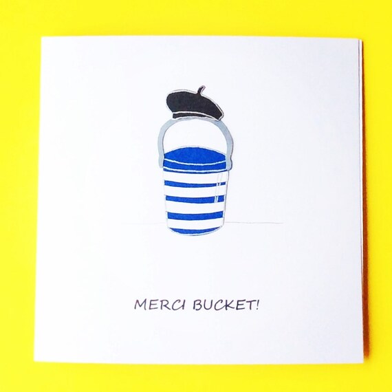 Merci Bucket Thank You Card Etsy