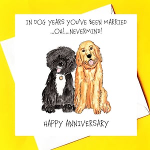 Tarjeta de aniversario de años de perro.