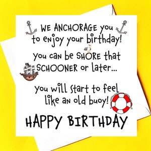 Anchorage per festeggiare il tuo compleanno! *biglietto d'auguri in barca a vela personalizzato*