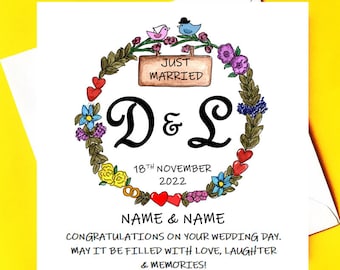 Joyeux mariage * CARTE DE MARIAGE PERSONNALISÉE *