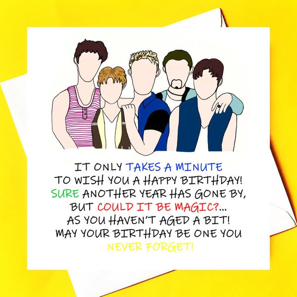 Take That and Party Birthday Card *personalised card*