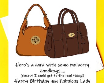 Mulberry Handbag Birthday Card (nearly as good as the real thing!)