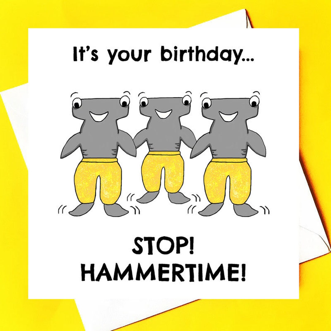 It's Hammertime! *personalised Birthday Card* - Etsy, image size:1080x1080